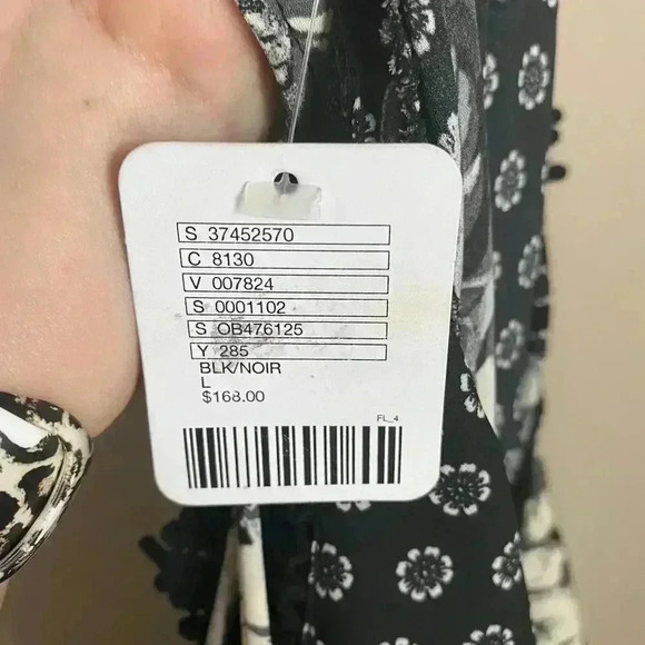 Free People Black Floral Midi Dress Crochet Chest - Picture 13 of 14